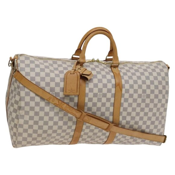 LOUIS VUITTON Damier Azur Keepall Bandouliere 55 Boston Bag - Picture 1 of 16